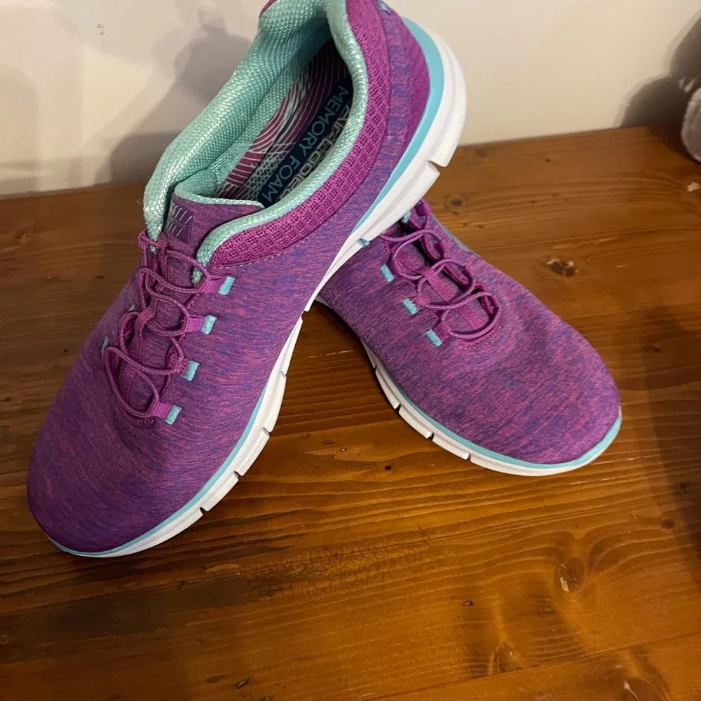 Skechers Purple and Blue Sneakers with Knit Upper - Picture 2 of 4